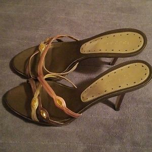 BCBG Metallic Foil sandals